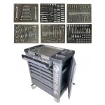 Шкаф с инструменти KraftWelle с метален плот 7 чекмеджета – 6 пълни - Image 3