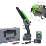 Акумулаторен мини верижен трион с автоматично смазване на веригата 36V 5Ah + допълнителна верига HAWEK
