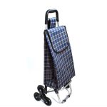 Сгъваема пазарска количка за стълби с 2 х 3 колелца, капацитет 60L