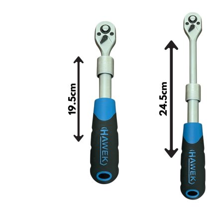Телескопична тресчотка 1/4" 195 - 245 мм HAWEK
