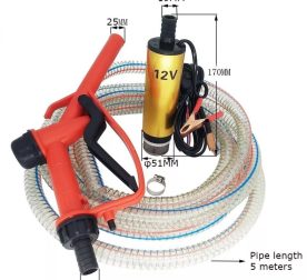 12V Потопяема помпа за източване на гориво в комплект с пистолет