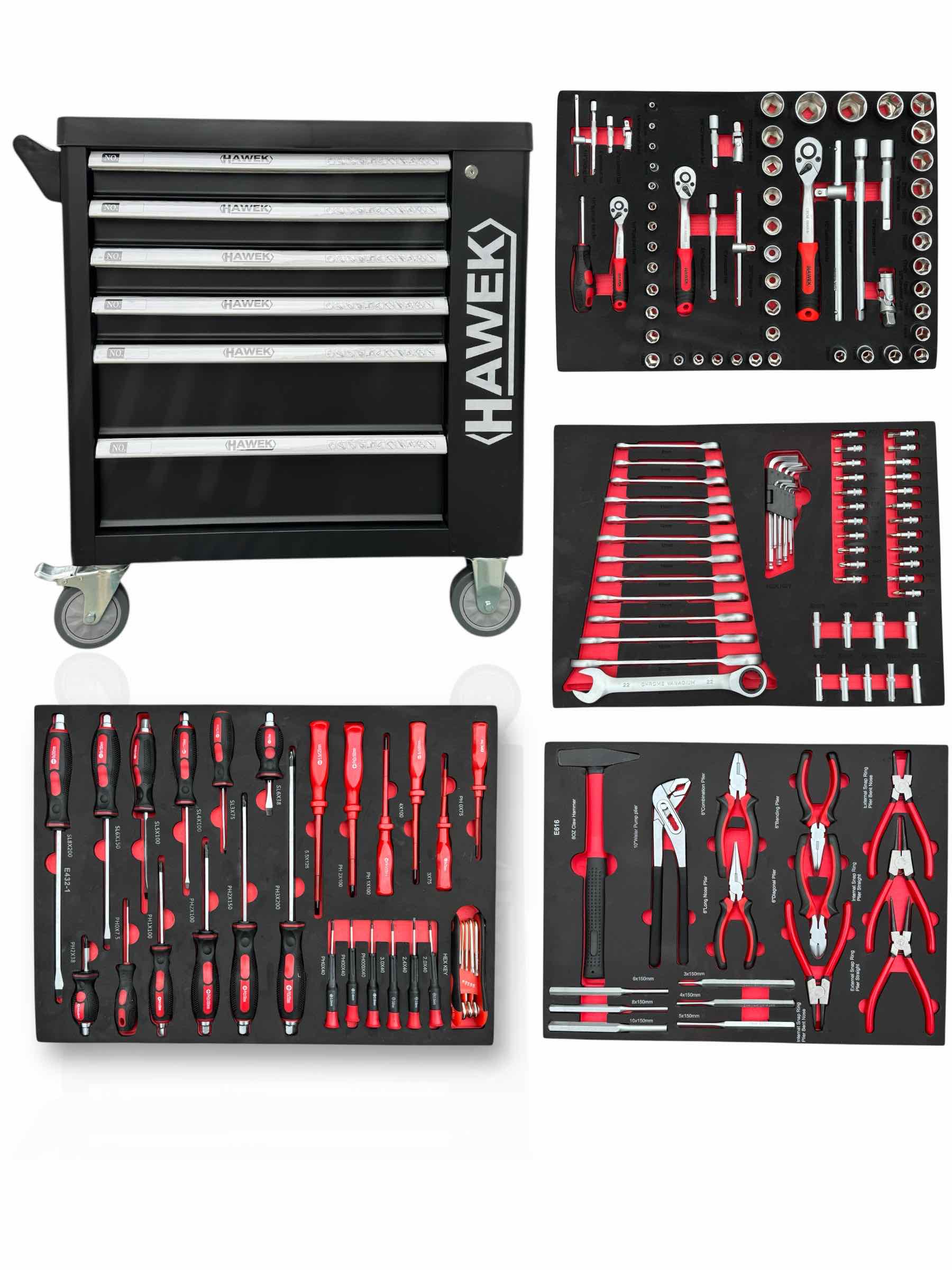 shkaf-s-instrumenti-hawek-0 Шкаф с инструменти с 6 чекмеджета – 4 пълни Hawek