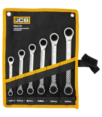 Комплект двустранни тресчотни ключове 8 -19 мм 6 части JCB