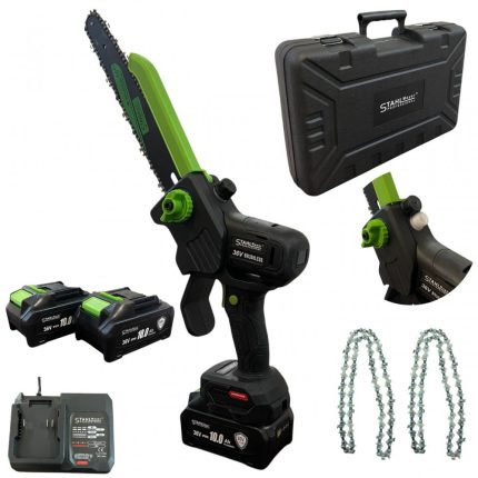 Акумулаторна резачка STAHLMAYER 36V 10AH с дисплей, две батерии и две вериги – 30см шина