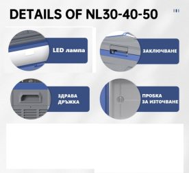 Портативен компресорен хладилник NL30 - Alpicool / 30Л - 12V/24V/220V