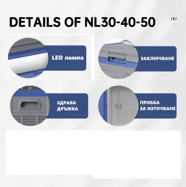 Портативен компресорен хладилник NL30 - Alpicool / 30Л - 12V/24V/220V