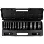 Комплект дълбоки ударни вложки 12-стенни 1/2″ 10 – 36 мм 15 части ROCKFORCE