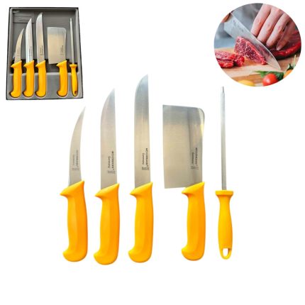 Комплект професионални немски месарски ножове 3 броя със сатър и масат