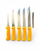 Комплект професионални немски месарски ножове 5 броя със сатър и масат
