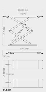 Ножичен подемник 3 тона 105 - 1850 мм ROCKFORCE | mcbtools.com