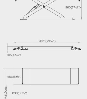 Ножичен подемник 3 тона 105 – 960 мм ROCKFORCE | mcbtools.com