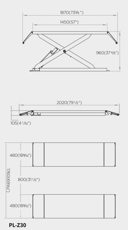 Ножичен подемник 3 тона 105 – 960 мм ROCKFORCE | mcbtools.com