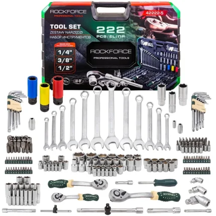 Гедоре 222 части 1/4″, 3/8″, 1/2″ ROCKFORCE