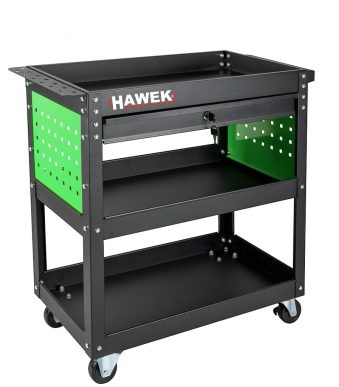 Количка за инструменти с три рафта, поставка за отвертки и чекмедже HAWEK