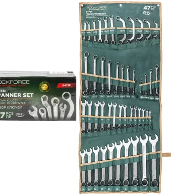 Kомплект комбинирани ключове 47 части ROCKFORCE