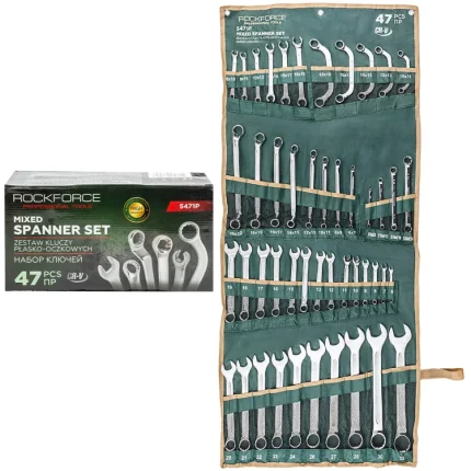 Kомплект комбинирани ключове 47 части ROCKFORCE