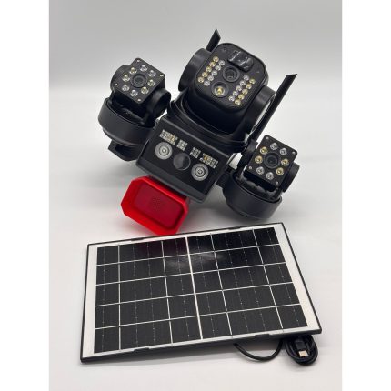 Соларна охранителна Wi-Fi камера с 3 обектива и аларма Sunvision – 16 MP | mcbtools.com