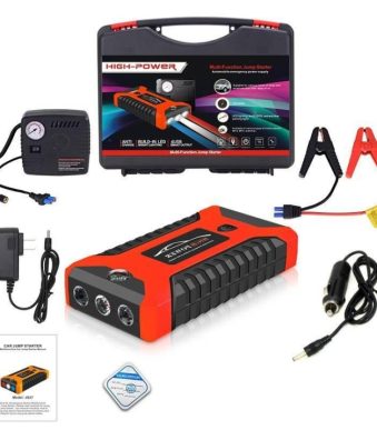 Мултифункционален автомобилен стартер Jump Starter 9800mAh, 12V, Максимален ток 600A с компресор