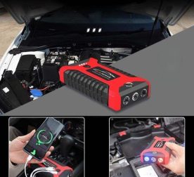 Мултифункционален автомобилен стартер Jump Starter 9800mAh, 12V, Максимален ток 600A с компресор
