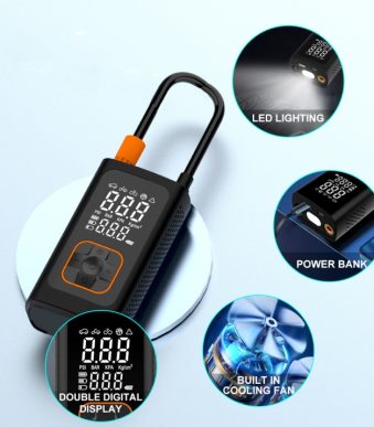 Безжичен дигитален компресор за гуми 4000mah, 150PSI, Презареждаем