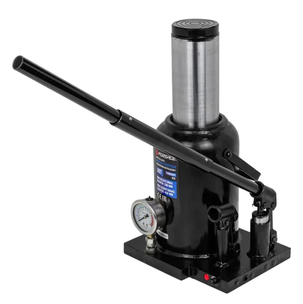 Крик бутилка двускоростен с манометър 50т 280мм- 450мм FORSAGE