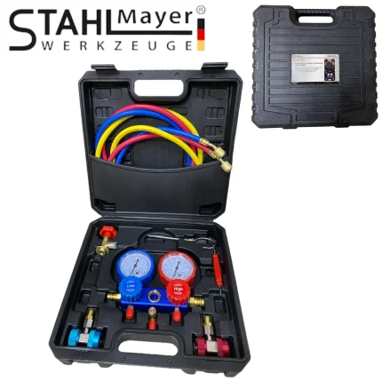 Комплект манометри за зареждане и тест на климатични системи STAHLMAYER