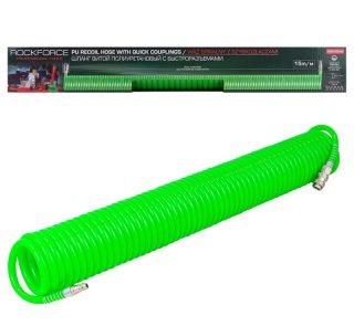 Полиуретанов спирален маркуч за въздух 15 м / 8 х 12 мм ROCKFORCE