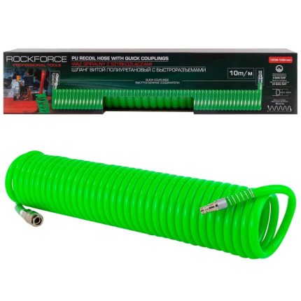 Полиуретанов спирален маркуч за въздух 10 м / 8 х 12 мм ROCKFORCE