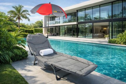 Сгъваемо походно легло тип шезлонг с чадър Sunvision