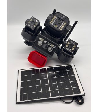 Соларна охранителна камера с 3 обектива и аларма – 16 MP+ 4G - SIM карта Sunvision