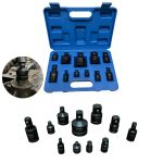 Комплект ударни преходници и карета 1/4" 3/8" и 1/2" 11 части HAWEK