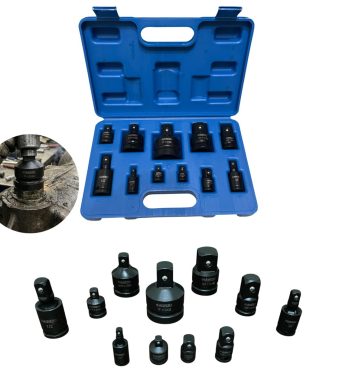 Комплект ударни преходници и карета 1/4" 3/8" и 1/2" 11 части HAWEK