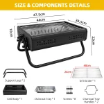 Преносима сгъваема скара на дървени въглища