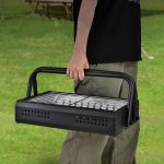 Преносима сгъваема скара на дървени въглища