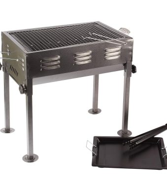 Преносимо сгъваемо барбекю с регулируема височина
