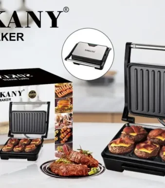 Електрическа грил скара с незалепващи плочи - Sandwich Maker 850W Sokany