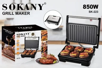 Електрическа грил скара с незалепващи плочи - Sandwich Maker 850W Sokany