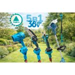 Комплект 5в1 Акумулаторна ножица, резачка, духалка, лозарска ножица, телескопичен прът и тример за трева 36V 8,0AH