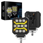 Диоден халоген LED с бяла светлина и жълт габарит 12/24V T774