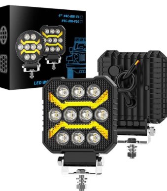 Диоден халоген LED с бяла светлина и жълт габарит 12/24V T774