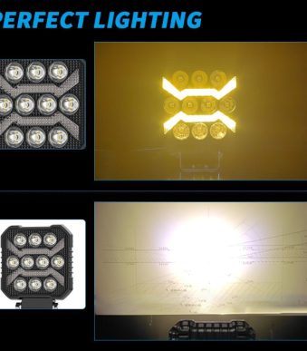 Диоден халоген LED с бяла светлина и жълт габарит 12/24V T774