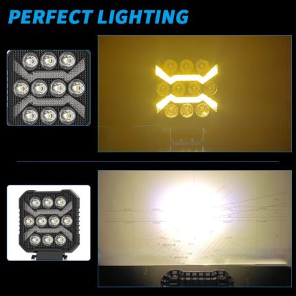 Диоден халоген LED с бяла светлина и жълт габарит 12/24V T774