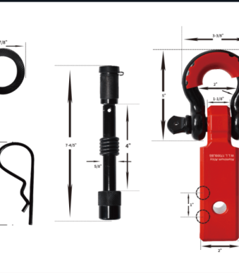 Шегел за квадратен теглич 2" с D-Ring 3/4" с заключващ щифт 8т