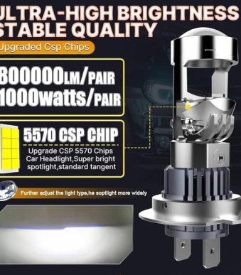 Диодни крушки за фар H7 с лупа 2бр/к-т Т841