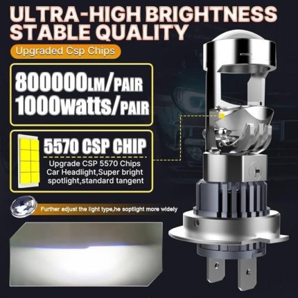 Диодни крушки за фар H7 с лупа 2бр/к-т Т841